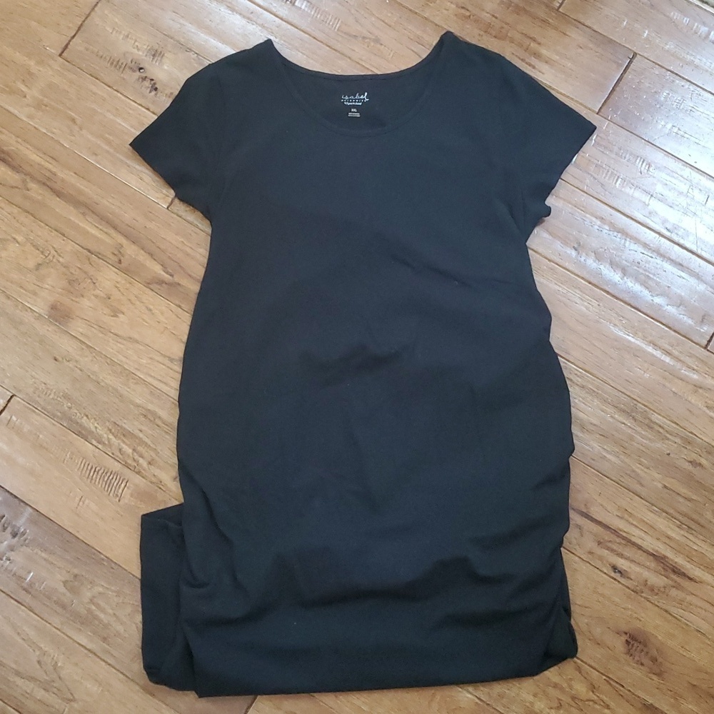 Ingrid & Isabel Classic Black Maternity Ruched Dress